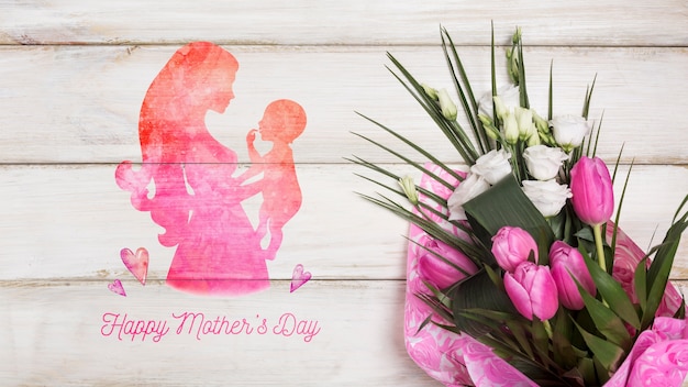 PSD floral mothers day mockup