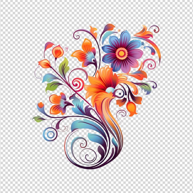 PSD a floral pattern with leaves and flowers