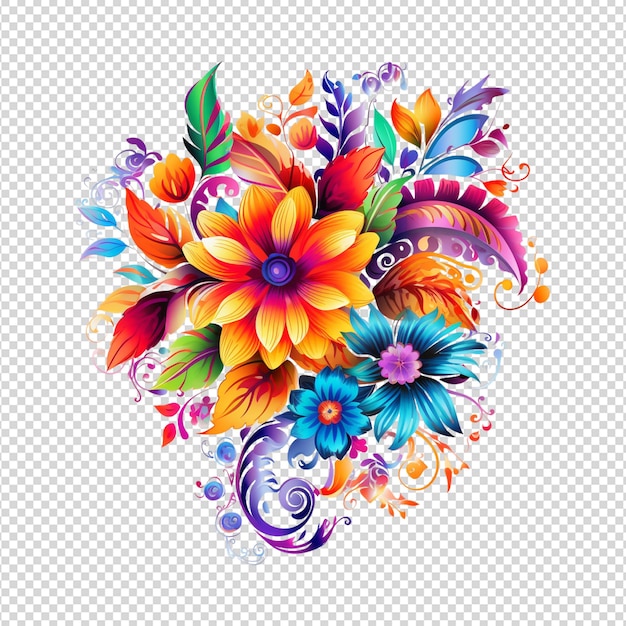 PSD a floral pattern with leaves and flowers