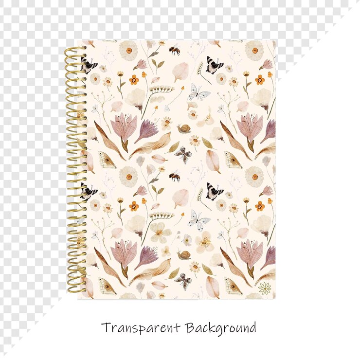 PSD floral spiral notebook