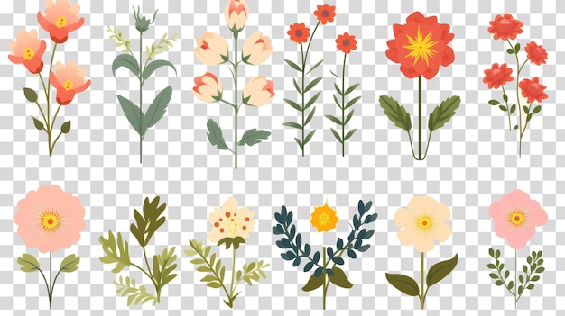 PSD 透明な背景のベクトルイラスト上の花のステッカーpng