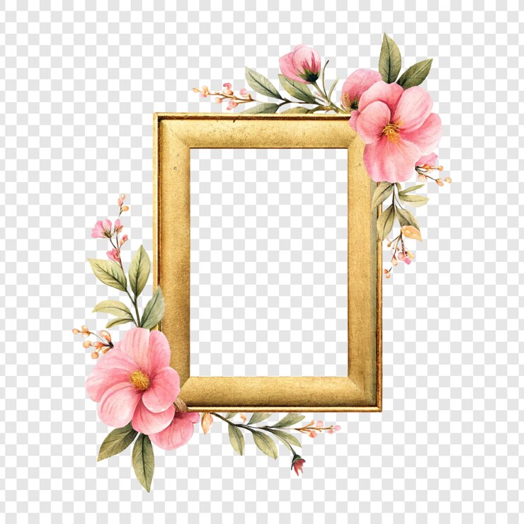 PSD floral watercolor frame