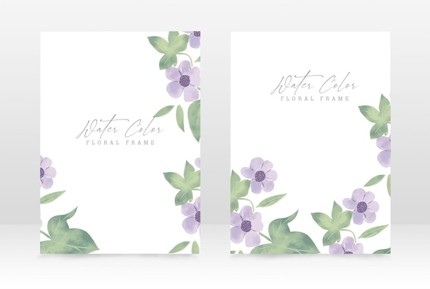 Floral watercolor wedding celebration invitation card design template