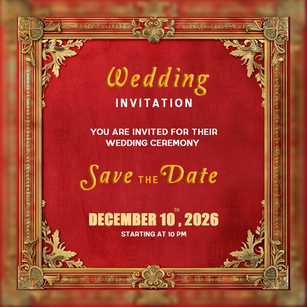 PSD 花の結婚式と保存日付の招待状 グリーティングカード エレガントなヴィンテージスタイル 多目的