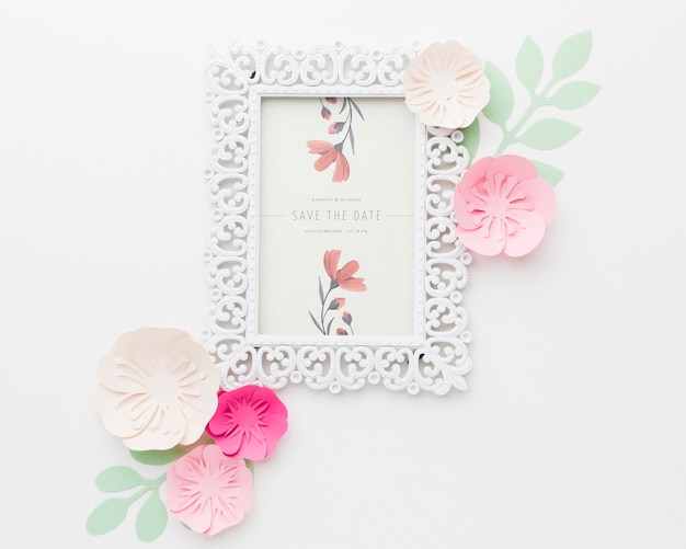 Floral wedding concept mock-up