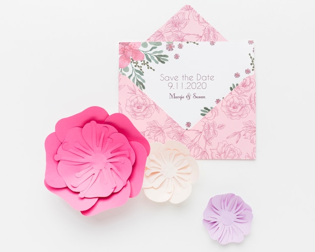 PSD floral wedding concept mock-up