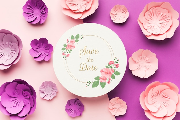 PSD floral wedding concept mock-up