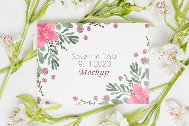 PSD floral wedding concept mock-up