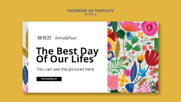 PSD floral wedding facebook ad template design