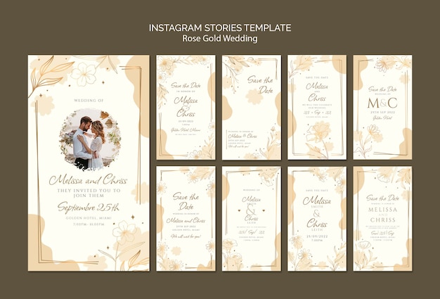 Floral wedding instagram stories collection