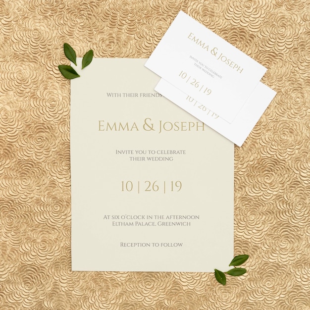 PSD floral wedding inviation