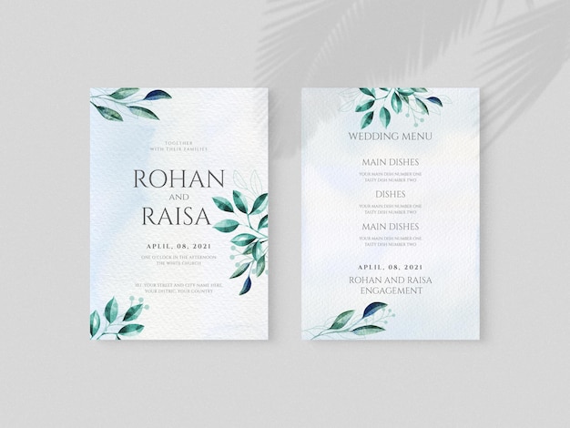 Floral wedding invitation card design