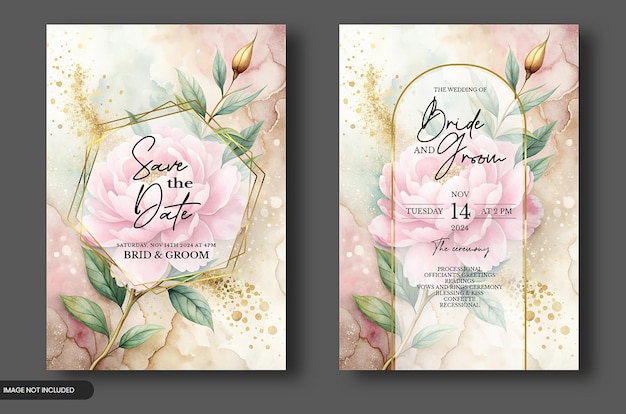 floral wedding invitation template card design