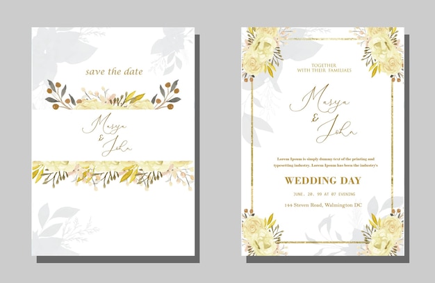 Floral Wedding Invitation Template Premium