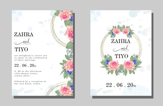 PSD floral wedding invitation template psd