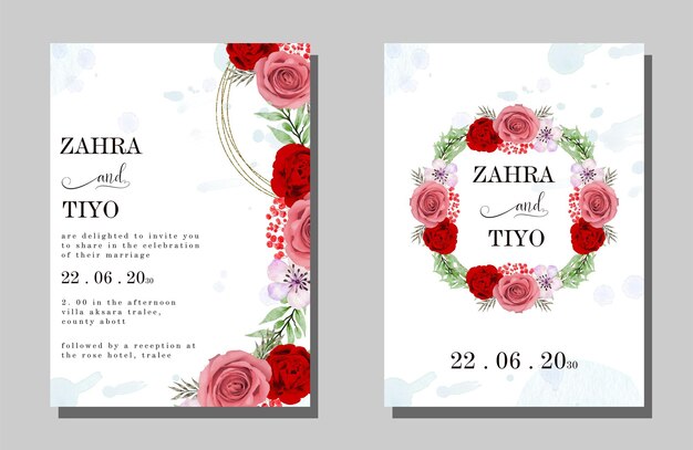 PSD floral wedding invitation template psd