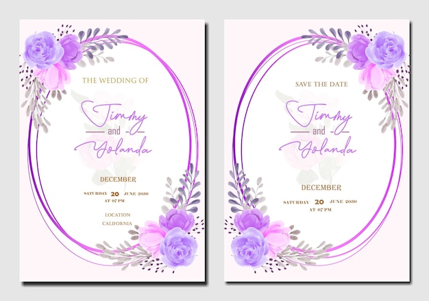 Цветочное свадебное приглашение шаблон psd