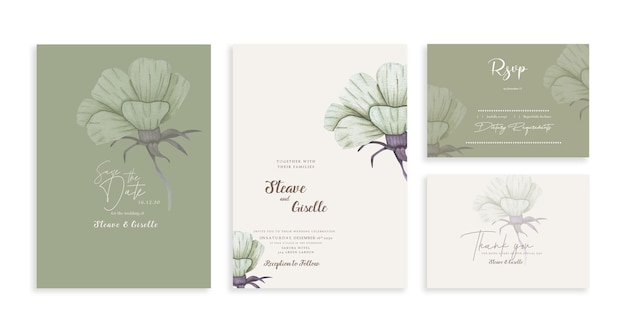 Floral Wedding Invitation Template psd