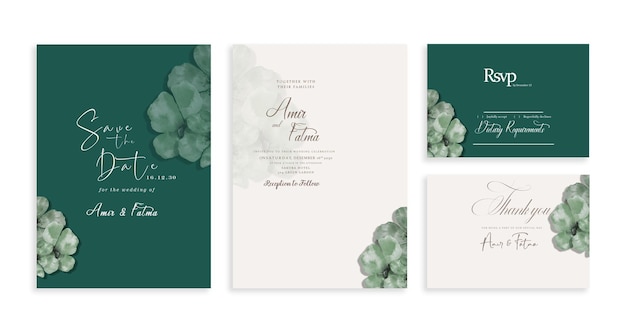 Floral Wedding Invitation Template psd