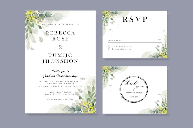 Floral wedding invitation template