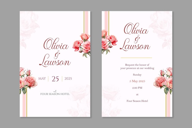 floral wedding invitation template