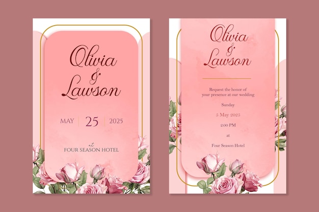 Floral wedding invitation template