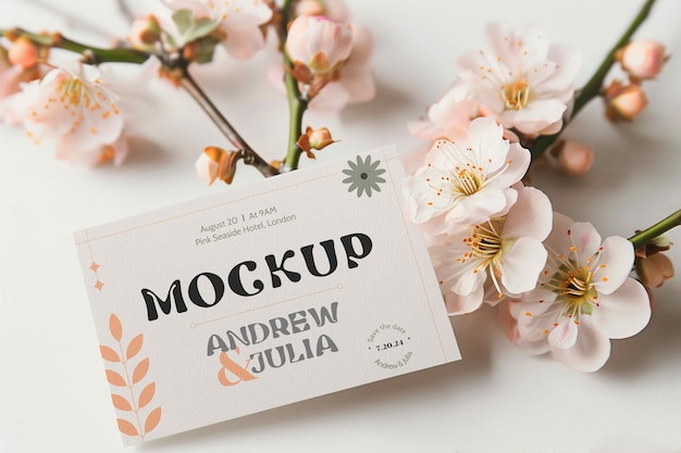 PSD floral wedding menu  mockup