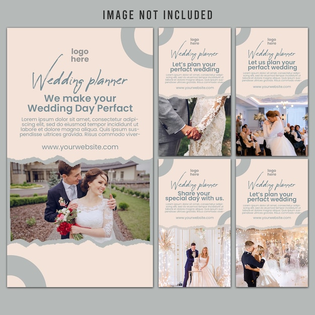 PSD post di instagram di wedding planner floreale