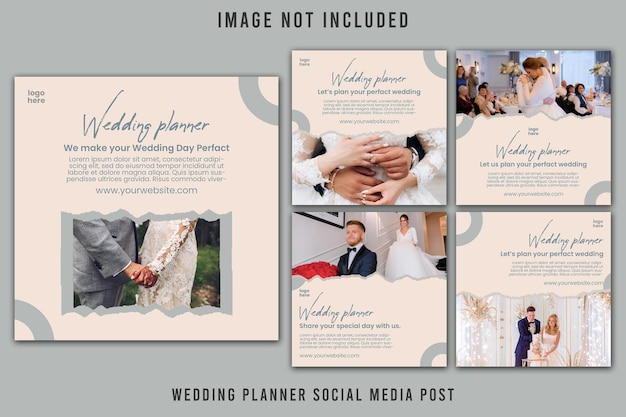 PSD post di instagram di wedding planner floreale