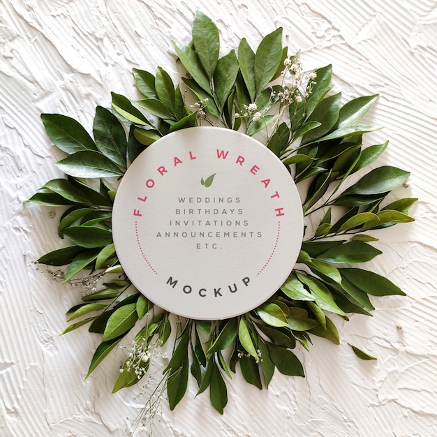 Floral wreath mockup