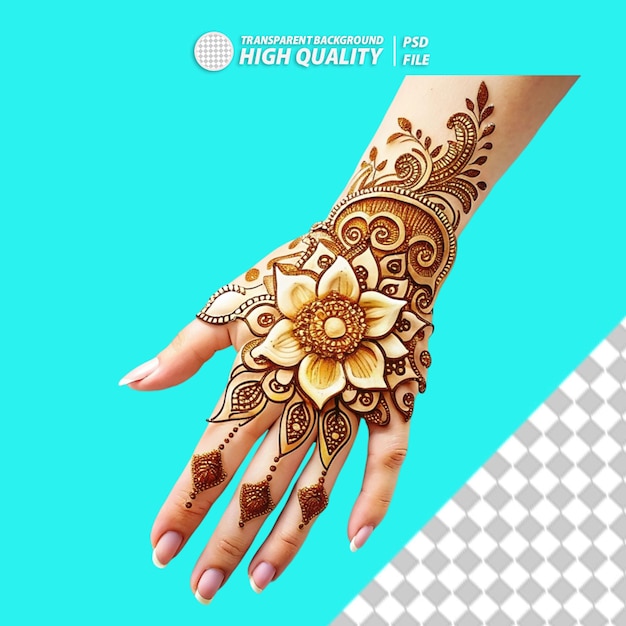 PSD floralny mehndi design png