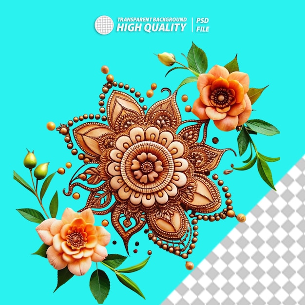 PSD floralny mehndi design png