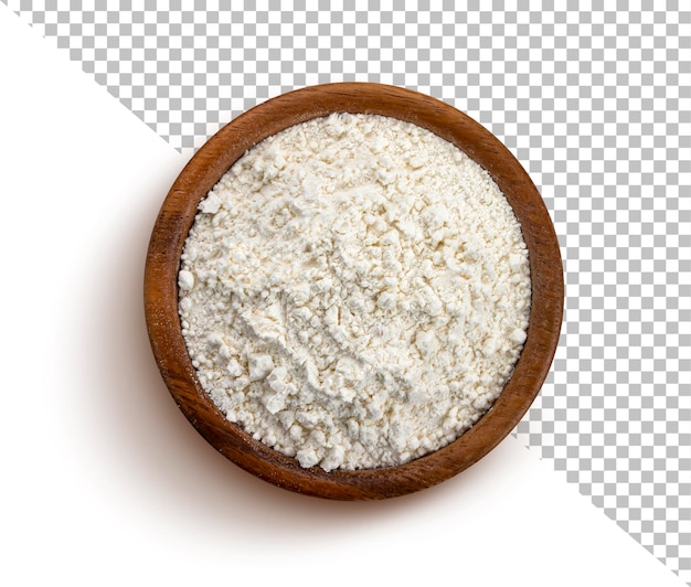 PSD flour isolated with clipping path top view