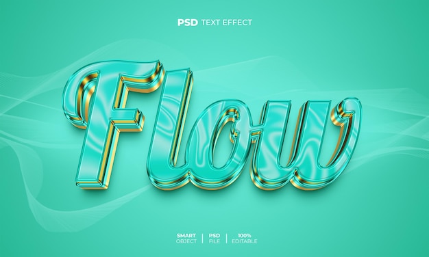 Flow 3D bewerkbaar teksteffect