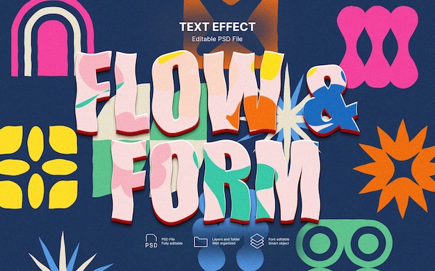 PSD flow and form text effect