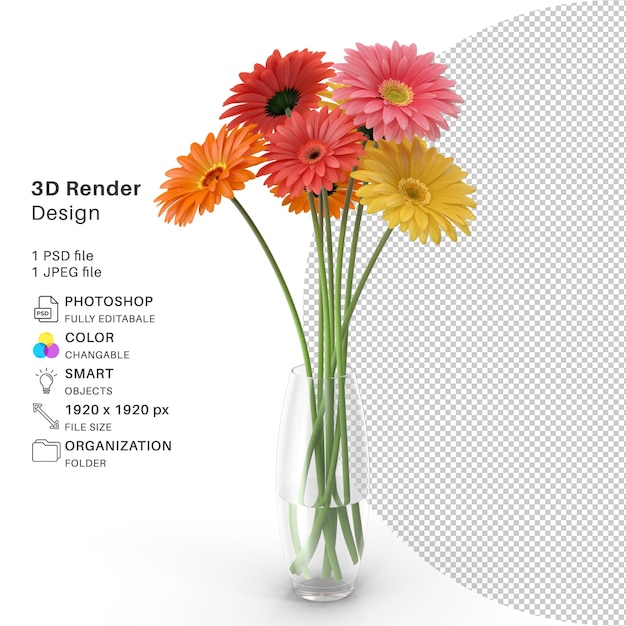 Flower 3d modeling psd file realistic flower