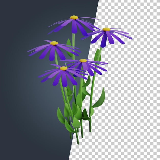 Flower 3d render clipart image