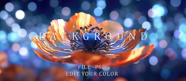 PSD fiore anemone bokeh sfondo astratto