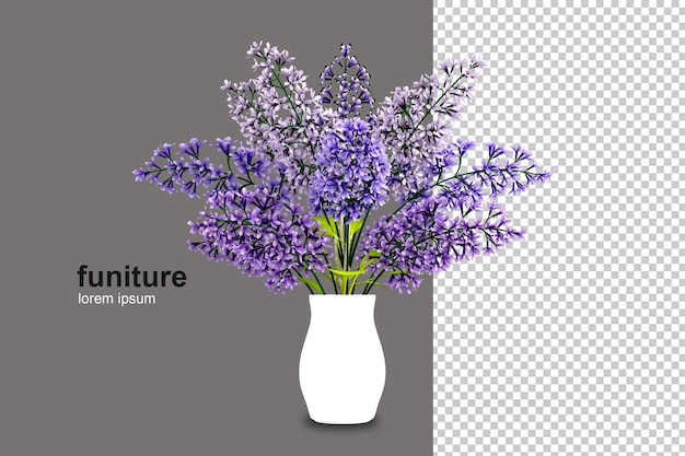 PSD flower basket in 3d rendering