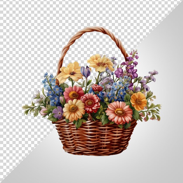 PSD flower basket png