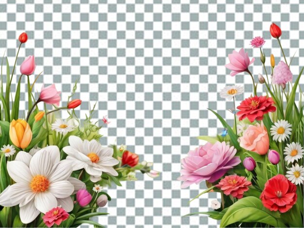 PSD flower bed isolated on transparent background