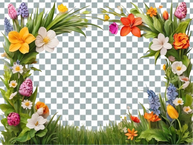 PSD flower bed isolated on transparent background