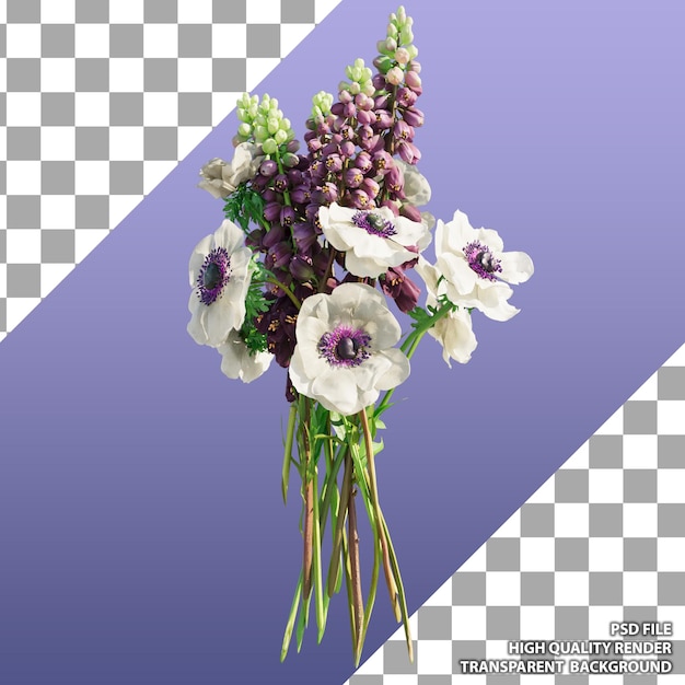 PSD flower bouquet 3d illustration