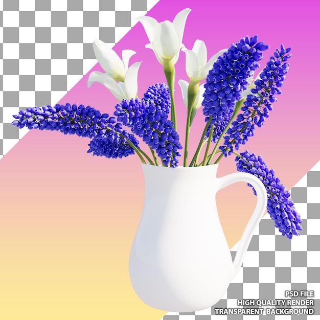 PSD flower bouquet 3d illustration