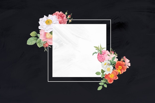 Flower bouquet frame banner