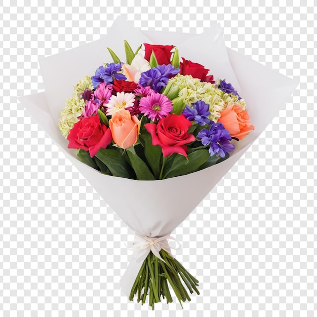 PSD flower bouquet isolated on transparent background