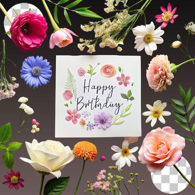 PSD flower bouquet isolated on transparent background