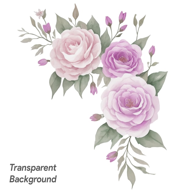 PSD flower bouquet isolated on white transparent background