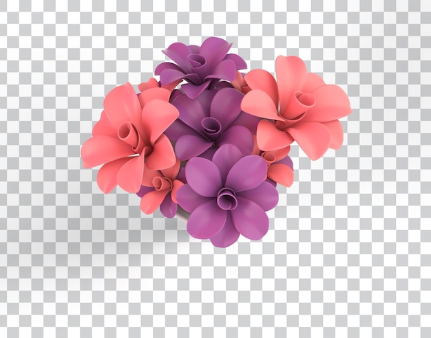 PSD flower bouquet top side