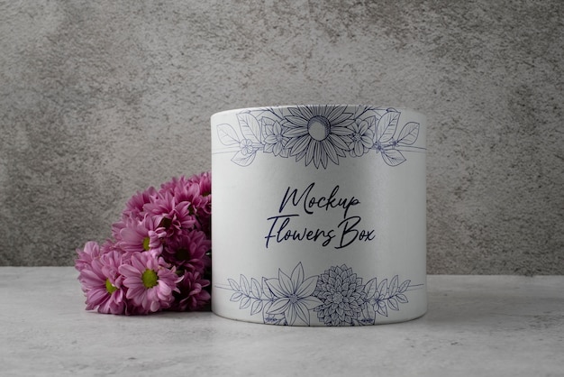 Flower box mockup design